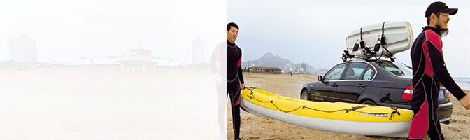 Kayak, canoe and small boat carriers, surfboard and sailboard racks, mast and paddle holders and other water sports accessories at The Roof Box Company